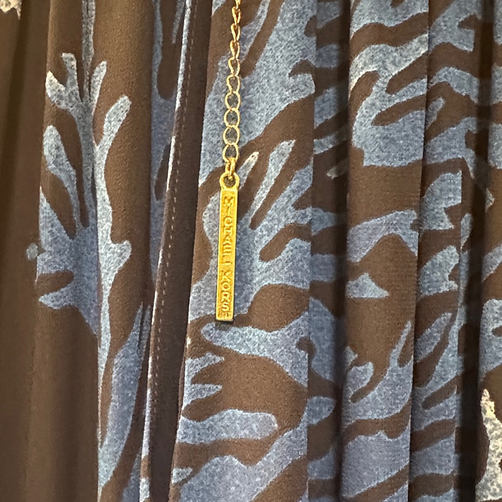Michael Kors Navy Maxi Skirt with Blue Coral Print - Picture 7 of 7
